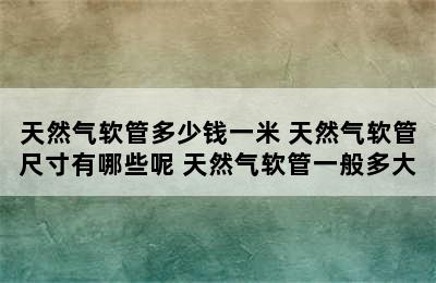 天然气软管多少钱一米 天然气软管尺寸有哪些呢 天然气软管一般多大